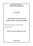 Tóm tắt luận văn Tiến sĩ Toán học: Tính ổn định của một số lớp hệ phương trình vi phân và điều khiển