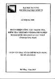 Tóm tắt luận văn Thạc sĩ Tài chính ngân hàng: Hoàn thiện công tác thanh tra, kiểm tra thuế đối với doanh nghiệp ngoài quốc doanh tại cục thuế tỉnh Quảng Nam