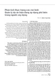 Phân tích thực trạng các mô hình quản lý dự án hiện đang áp dụng phổ biến trong ngành xây dựng