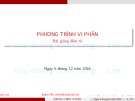 Bài giảng Phương pháp tính: Phương trình vi phân - Đậu Thế Phiệt