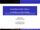 Bài giảng Phương pháp tính 2: Vi phân và tích phân - Vũ Đỗ Huy Cường