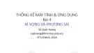 Bài giảng Thống kê máy tính và ứng dụng: Bài 4 - Vũ Quốc Hoàng