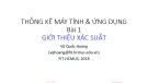 Bài giảng Thống kê máy tính và ứng dụng: Bài 1 - Vũ Quốc Hoàng