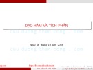 Bài giảng Phương pháp tính: Đạo hàm và tích phân - Đậu Thế Phiệt