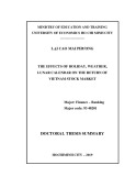 Doctoral thesis summary: The effects of holiday, weather, lunar calendar on the return of Vietnam stock market