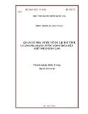 Luận án Tiến sĩ: Quản lý nhà nước về du lịch ở tỉnh Luang Pra Bang nước Cộng hòa dân chủ nhân dân Lào