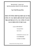 Luận án Tiến sĩ Kinh tế: Nhân tố tổng hợp đại diện quản trị công ty tác động đến hành vi quản trị lợi nhuận của các công ty sản xuất niêm yết ở Việt Nam