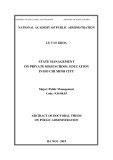 Abstract of Doctoral thesis on Public Administration: State management on private high school education in Ho Chi Minh city