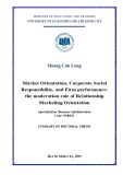 Summary of Doctoral thesis: Market orientation, corporate social responsibility, and firm performance: The moderation role of relationship marketing orientation