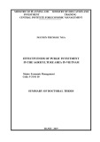 Summary of Doctoral thesis: Effectiveness of public investment in the agriculture area in Vietnam