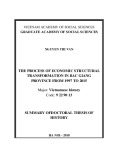 Summary of Doctoral thesis of History: The process of economic structural transformation in Bac Giang province from 1997 to 2015