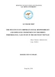 Dissertation summary: The influence of corporate social responsibility and employee commintment on the firm’s performance – Case study in the south of Vietnam