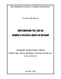 Summary of Doctoral thesis: Implementing the law on women’s political rights in Vietnam