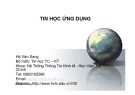 Bài giảng Tin học ứng dụng - Chương 2 (slide): Soạn thảo văn bản