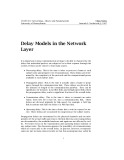 Lecture note Networking - Theory and fundamentals: Delay models in the network layer