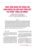 Tăng thêm hành thể trong câu hành động của bản dịch tiếng Việt tác phẩm “Hồng Lâu Mộng”
