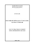 Tóm tắt luận văn Thạc sĩ Quản lý kinh tế: Hoàn thiện hệ thống quản lý chất lượng tại công ty TNHH ABB