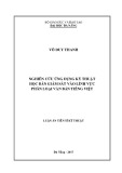 Luận án tiến sĩ Kỹ thuật: Nghiên cứu ứng dụng kỹ thuật học bán giám sát vào lĩnh vực phân loại văn bản tiếng Việt