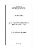 Luận án tiến sĩ Luật học: Quản trị công ty luật theo pháp luật Việt Nam
