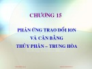 Bài giảng môn học Hóa đại cương: Chương 15 - Huỳnh Kỳ Phương Hạ