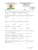 Đề thi KSCL lần 1 môn Toán 11 năm 2018-2019 có đáp án - Trường THPT Thuận Thành số 1