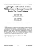 Applying the multi criteria decision making model for ranking commercial banks: The case of Vietnam