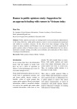 Rumor in public opinions study: Suggestion for an approach dealing with rumors in Vietnam today