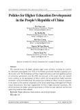 Policies for higher education development in the people’s republic of China