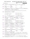 Đề thi học kì 2 môn Toán 12 năm 2018-2019 - Sở GD&ĐT Bạc Liêu