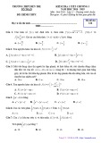 Đề kiểm tra 1 tiết chương 3 Giải tích 12 năm học 2018-2019 có đáp án - Trường THP Bến Tre