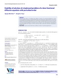 Stability of solution of a backward problem of a time-fractional diffusion equation with perturbed order