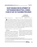 Sustainable development of Vietnamese industrial zones: Case study in Thai Binh province