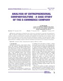 Analysis of entrepreneurial companyculture - a case study of the E-commerce company