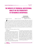 The impacts of provincial institutional quality on the productivity of Vietnamese enterprises