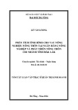 Tóm tắt luận văn Thạc sĩ: Phân tích tình hình cho vay nông nghiệp, nông thôn tại Ngân hàng Nông nghiệp và Phát triển Nông thôn Chi nhánh tỉnh Đắk Lắk