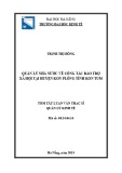 Tóm tắt luận văn Thạc sĩ Quản lý kinh tế: Quản lý nhà nước về công tác bảo trợ xã hội tại huyện Kon PLông