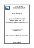 Tóm tắt luận văn Thạc sĩ: Quản lý nguồn nhân lực hành chính công tại huyện Đông Giang, tỉnh Quảng Nam