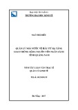 Tóm tắt luận văn Thạc sĩ: Quản lý nhà nước về đầu tư hạ tầng giao thông bằng nguồn vốn ngân sách tỉnh Quảng Nam