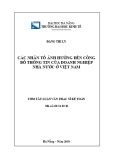 Tóm tắt luận văn Thạc sĩ: Các nhân tố ảnh hưởng đến công bố thông tin của doanh nghiệp Nhà nước ở Việt Nam