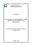 Tóm tắt luận văn Thạc sĩ Quản lý kinh tế: Quản lý nhà nước về bảo hiểm thất nghiệp trên địa bàn thành phố Kon Tum