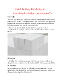 Gạch bê tông khí chưng áp Autoclaved cellular concrete (AAC)