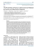 The pivotal role of thymus in atherosclerosis mediated by immune and inflammatory response