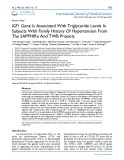 IGF1 gene is associated with triglyceride levels in subjects with family history of hypertension from the sapphire and TWB projects