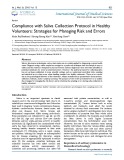 Compliance with saliva collection protocol in healthy volunteers: Strategies for managing risk and errors