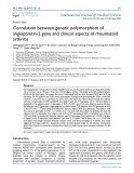 Correlation between genetic polymorphism of angiopoietin-2 gene and clinical aspects of rheumatoid arthritis