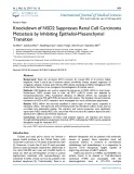Knockdown of NSD2 suppresses renal cell carcinoma metastasis by inhibiting epithelial-mesenchymal transition