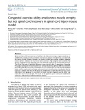 Congenital exercise ability ameliorates muscle atrophy but not spinal cord recovery in spinal cord injury mouse model