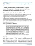 Yunnan Baiyao reduces hospital-acquired pressure ulcers via suppressing virulence gene expression and biofilm formation of Staphylococcus aureus