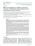 Effects of α-mangostin on viability, growth and cohesion of multicellular spheroids derived from human breast cancer cell lines