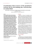 Examination of the accuracy of the quantitative in-house kit for determining zinc concentration in seminal fluid